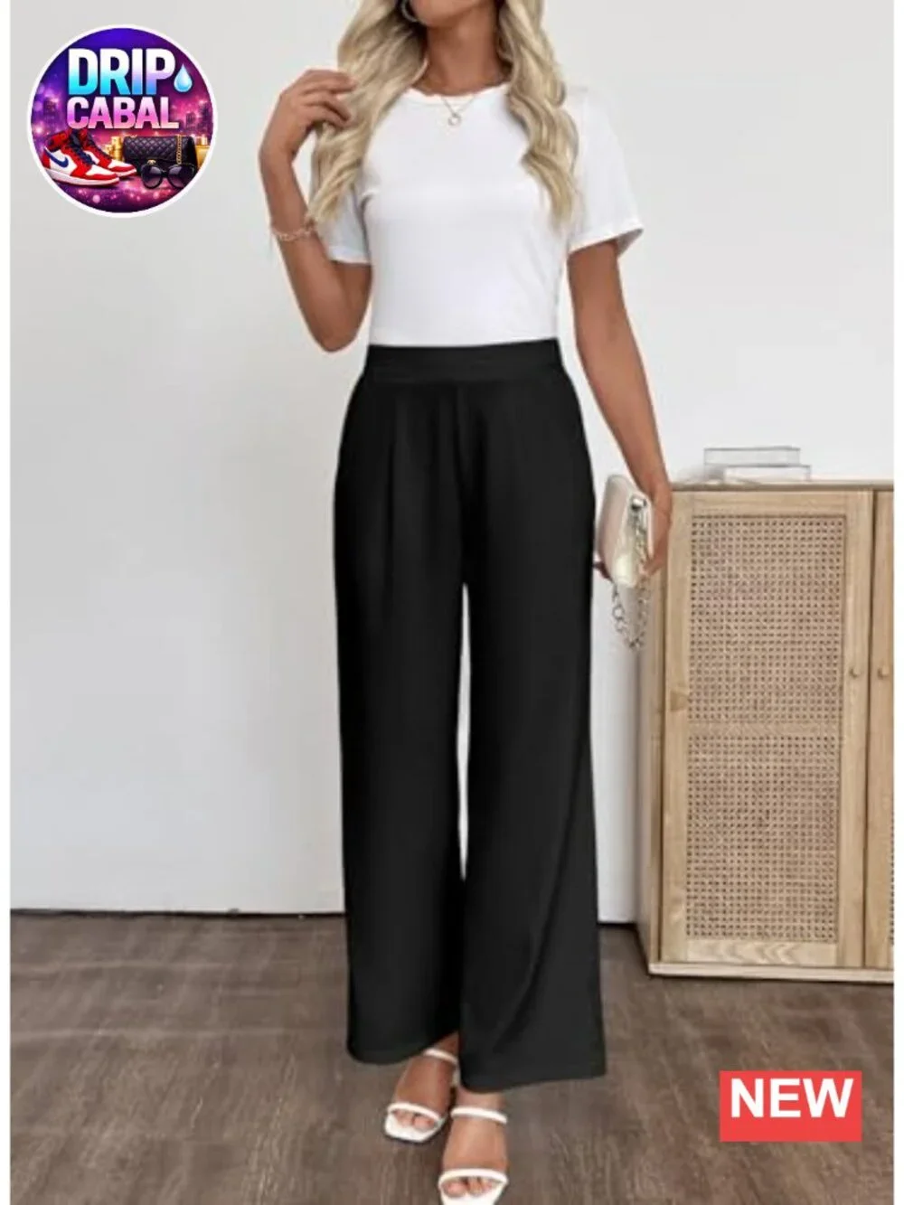 Women's Wide Leg Dress Pants Pleated High Waist Business Casual Slacks